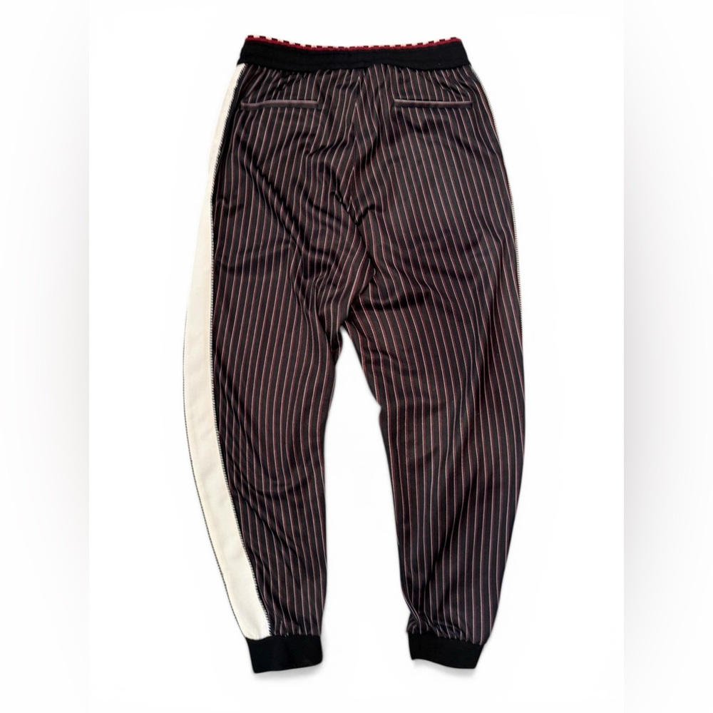 Versace Men's Black Pinstripe Track Pants with Side Stripe Size Large - Picture 4 of 7